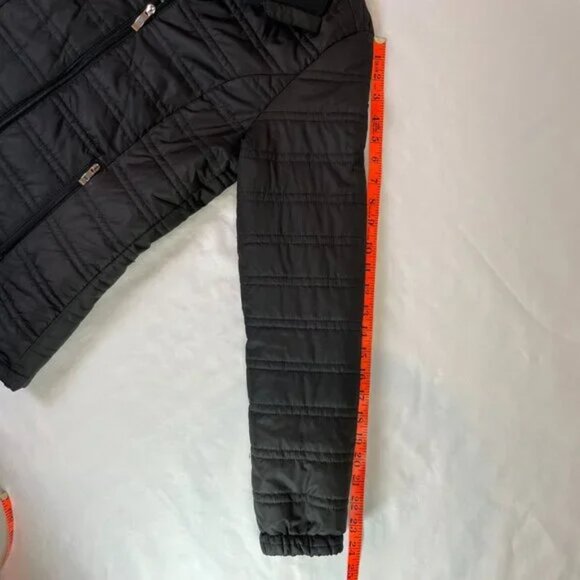 ZeroXposur Black Puffer Jacket Quilted Funnel Neck Flannel Lined Size S - Picture 10 of 13